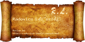 Radovics László névjegykártya