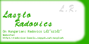 laszlo radovics business card